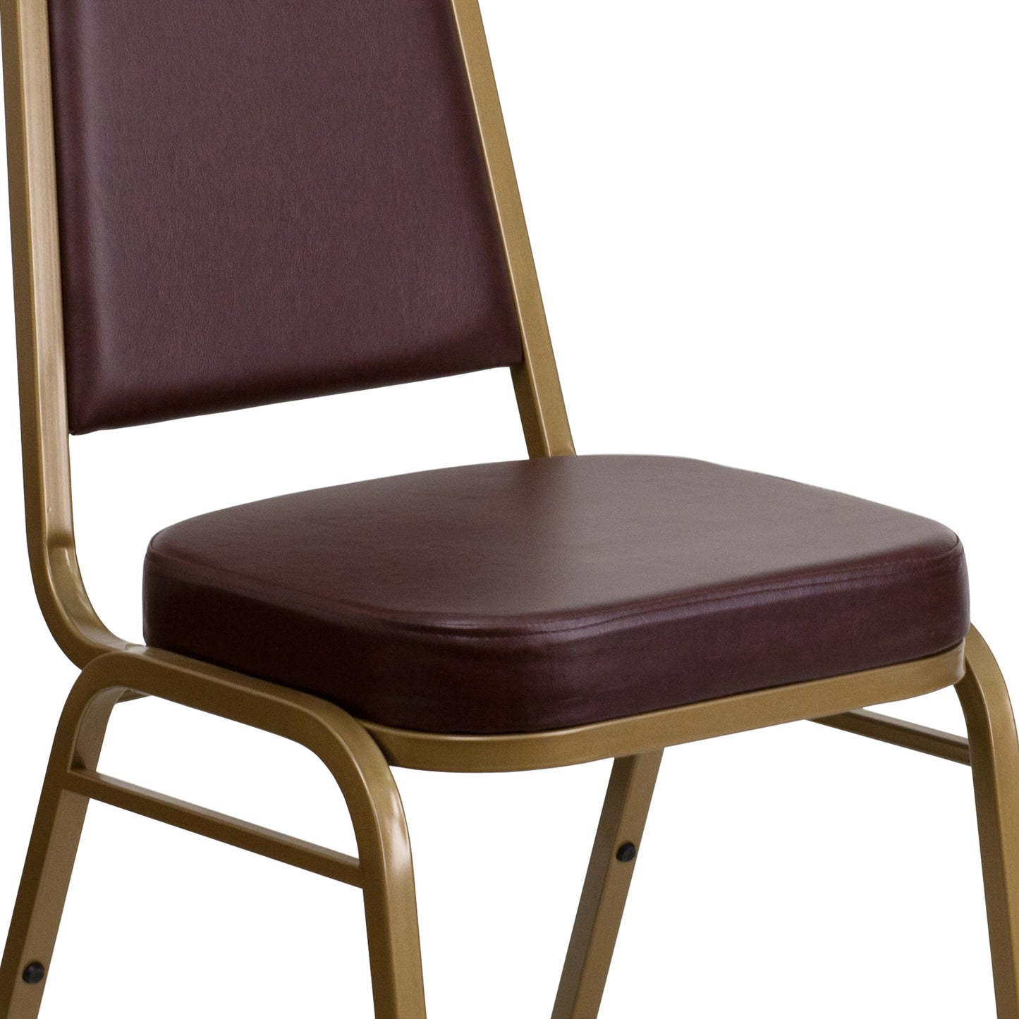 Brown Vinyl Banquet Chair FD-BHF-1-ALLGOLD-BN-GG