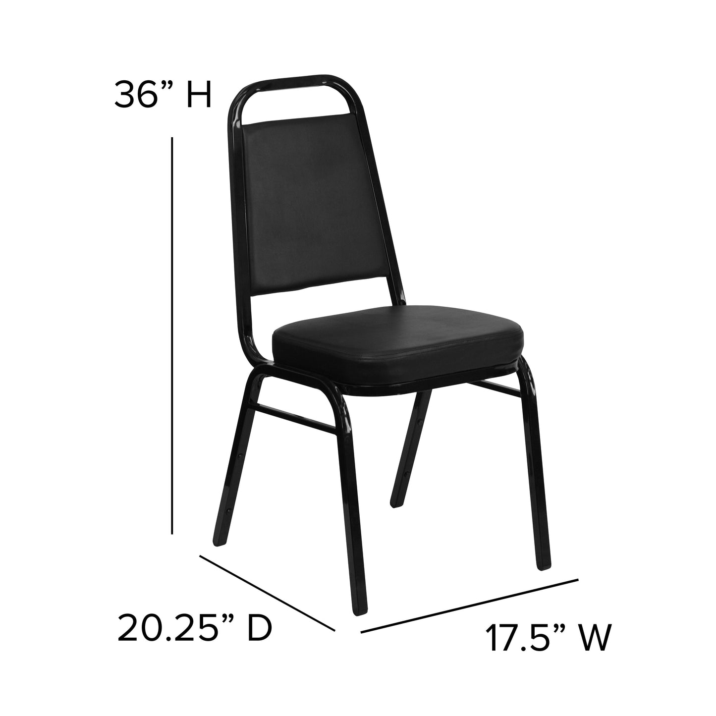 Black Vinyl Banquet Chair FD-BHF-1-GG