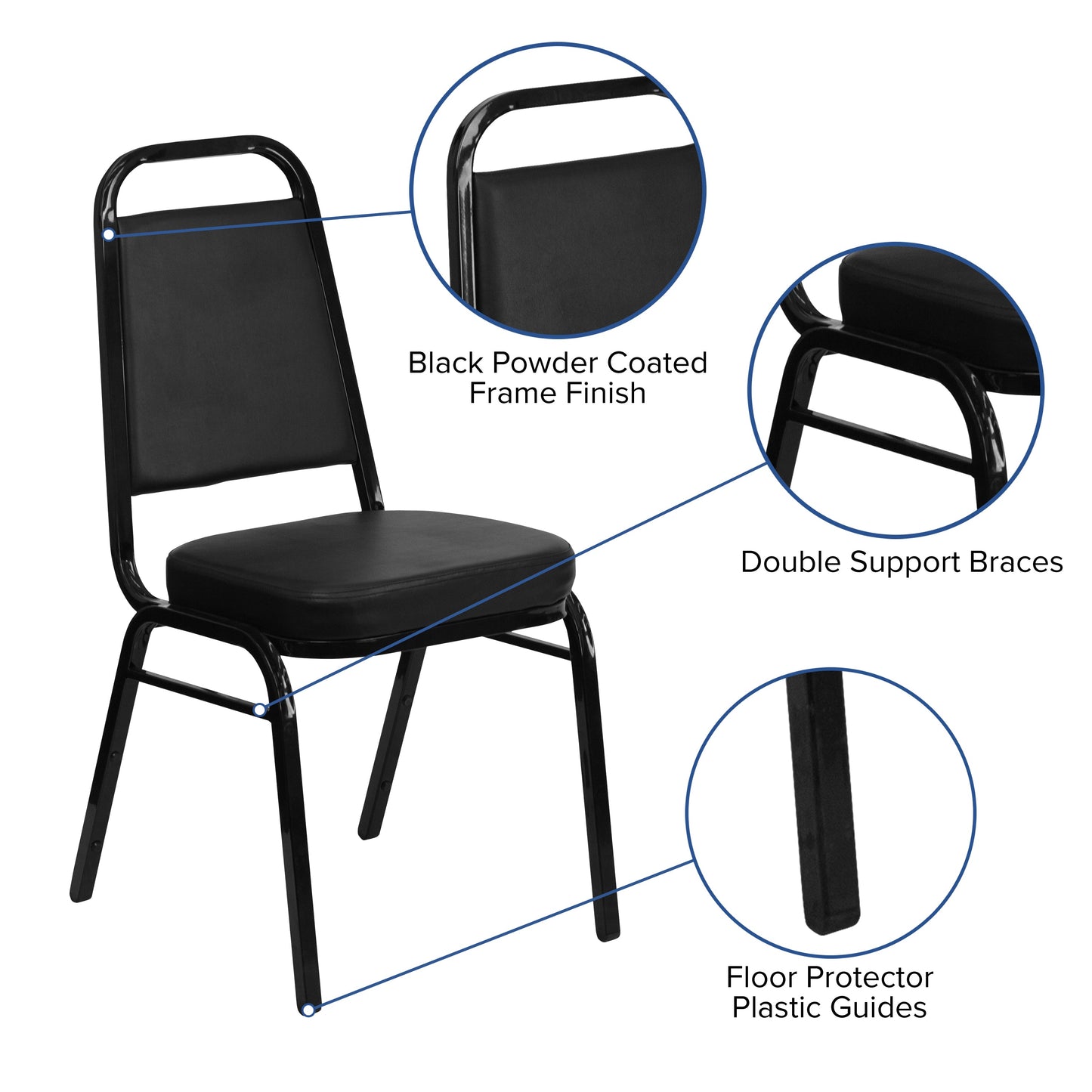 Black Vinyl Banquet Chair FD-BHF-1-GG