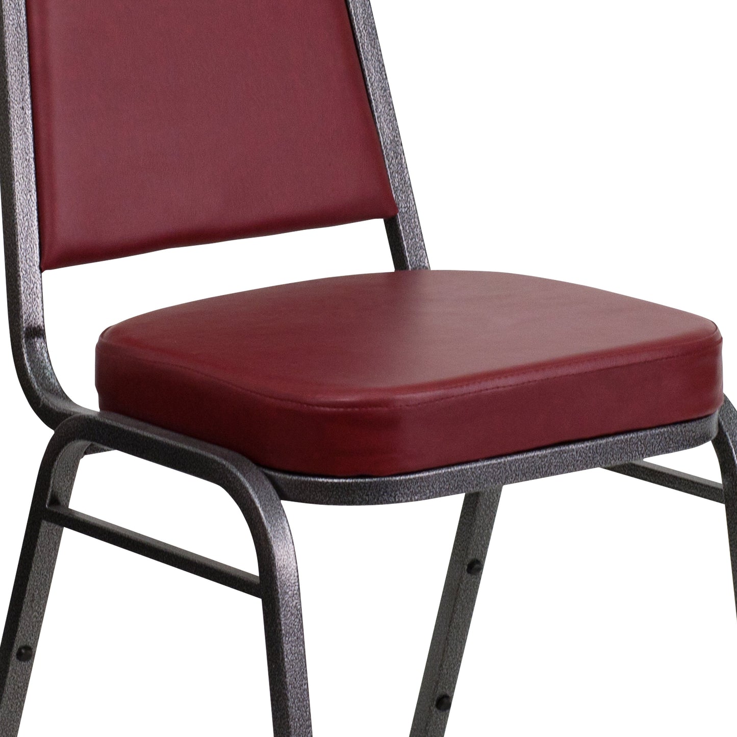 Burgundy Vinyl Banquet Chair FD-BHF-1-SILVERVEIN-BY-GG