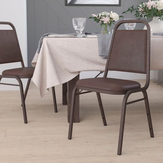 Brown Vinyl Banquet Chair FD-BHF-2-BN-GG