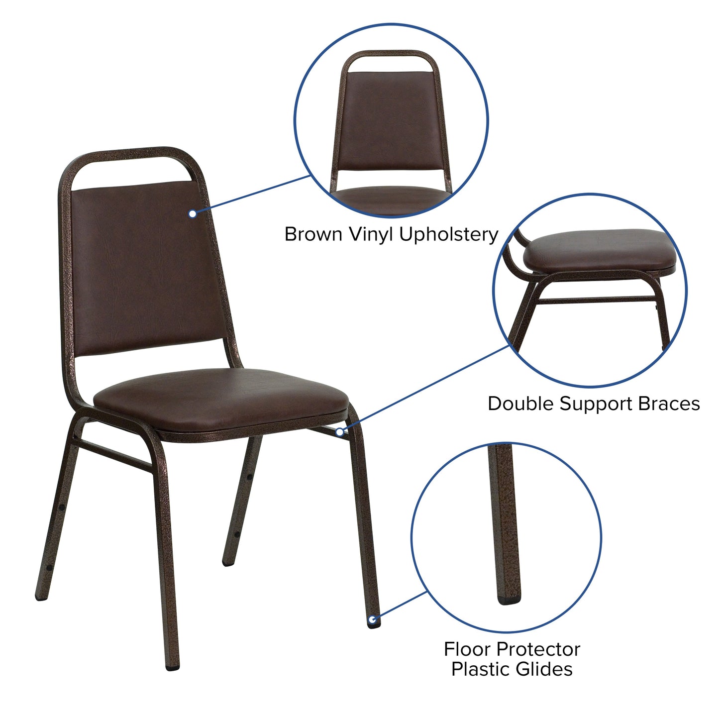 Brown Vinyl Banquet Chair FD-BHF-2-BN-GG