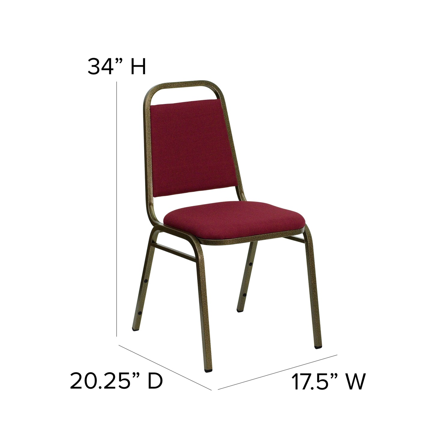 Burgundy Fabric Banquet Chair FD-BHF-2-BY-GG