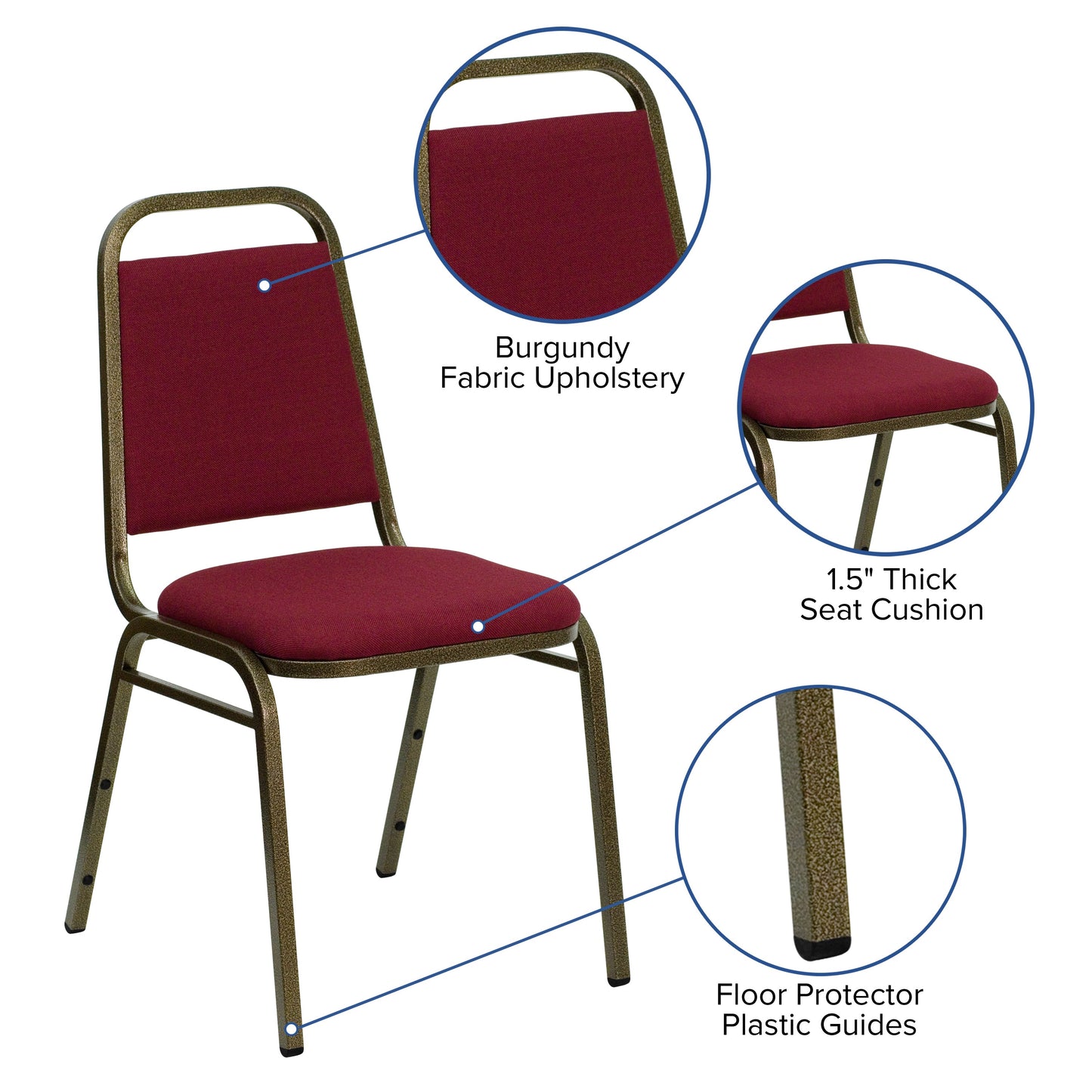 Burgundy Fabric Banquet Chair FD-BHF-2-BY-GG