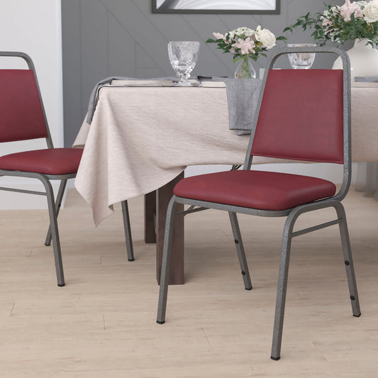 Burgundy Vinyl Banquet Chair FD-BHF-2-BY-VYL-GG