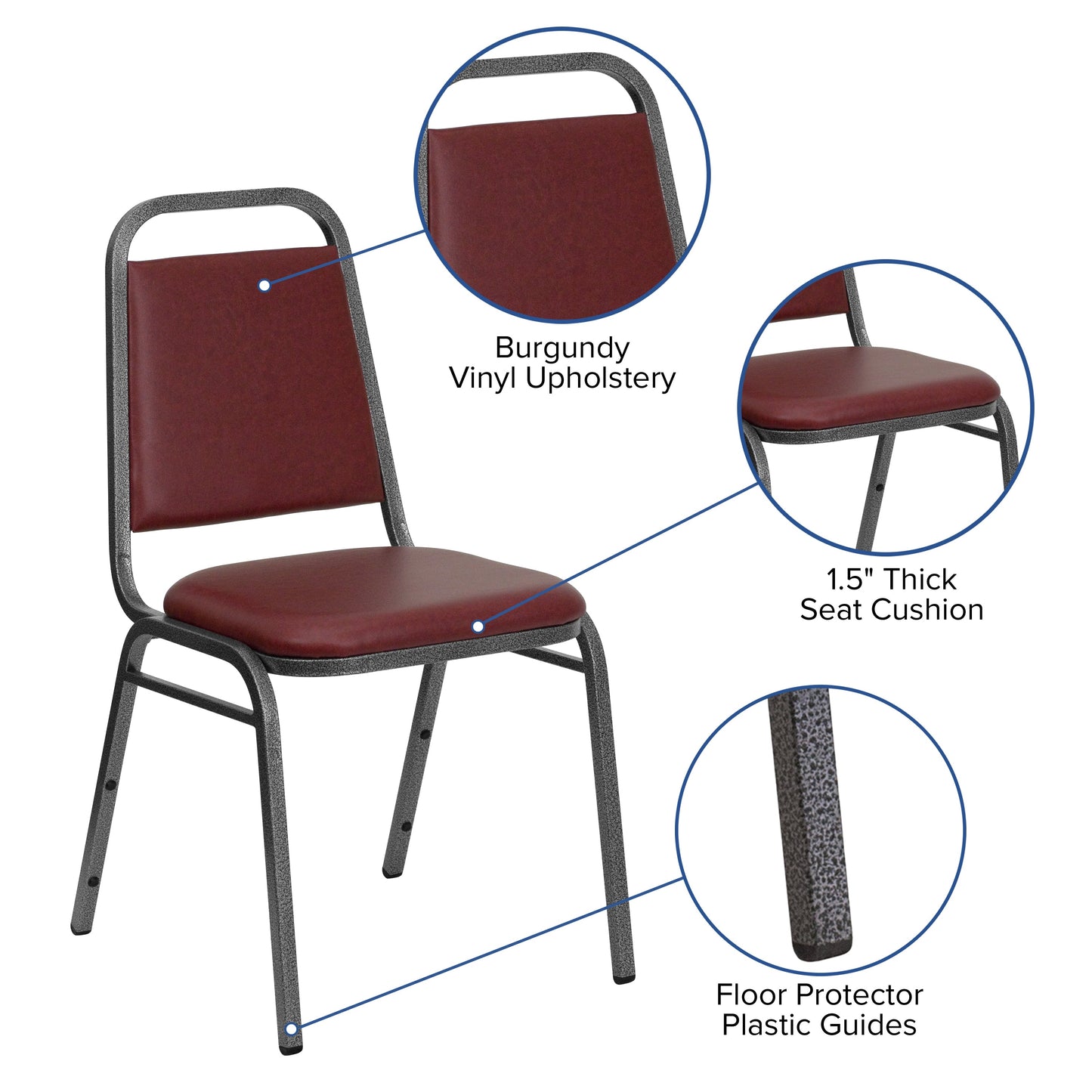 Burgundy Vinyl Banquet Chair FD-BHF-2-BY-VYL-GG