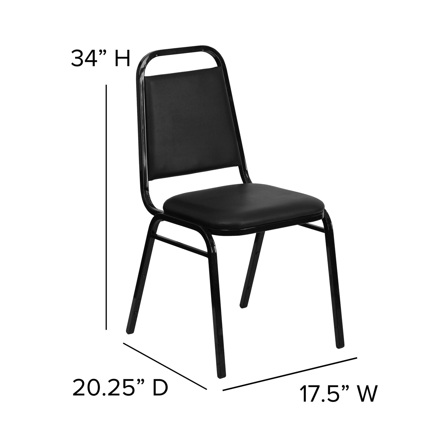 Black Vinyl Banquet Chair FD-BHF-2-GG