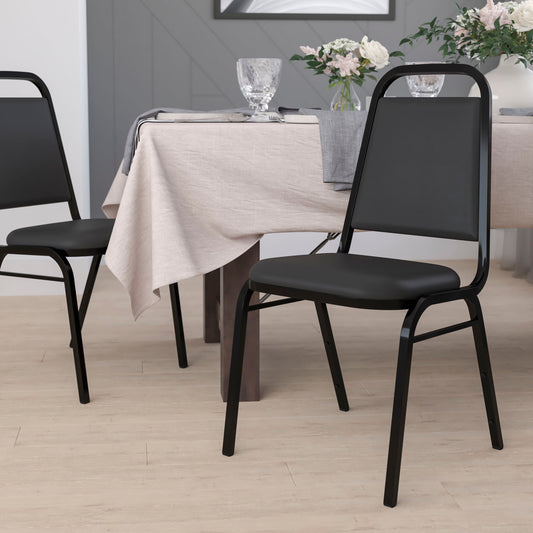 Black Vinyl Banquet Chair FD-BHF-2-GG