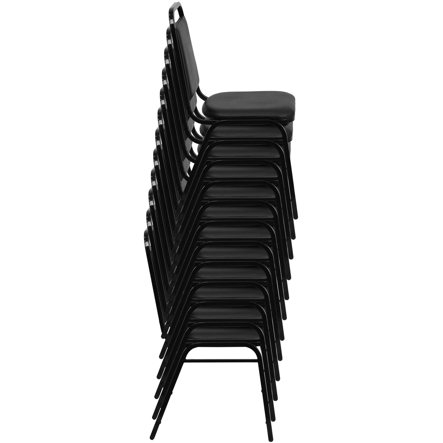 Black Vinyl Banquet Chair FD-BHF-2-GG