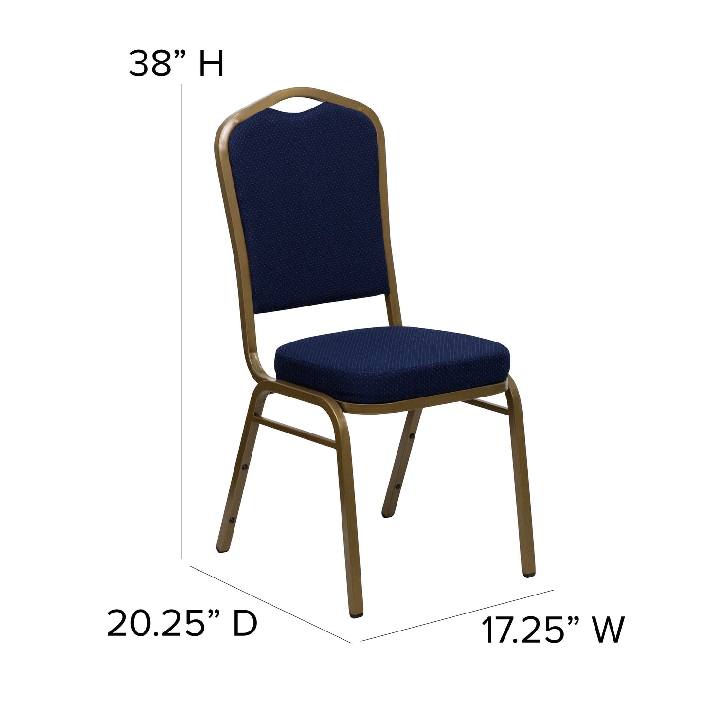 Navy Blue Fabric Banquet Chair FD-C01-ALLGOLD-2056-GG