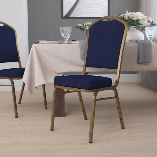 Navy Blue Fabric Banquet Chair FD-C01-ALLGOLD-2056-GG