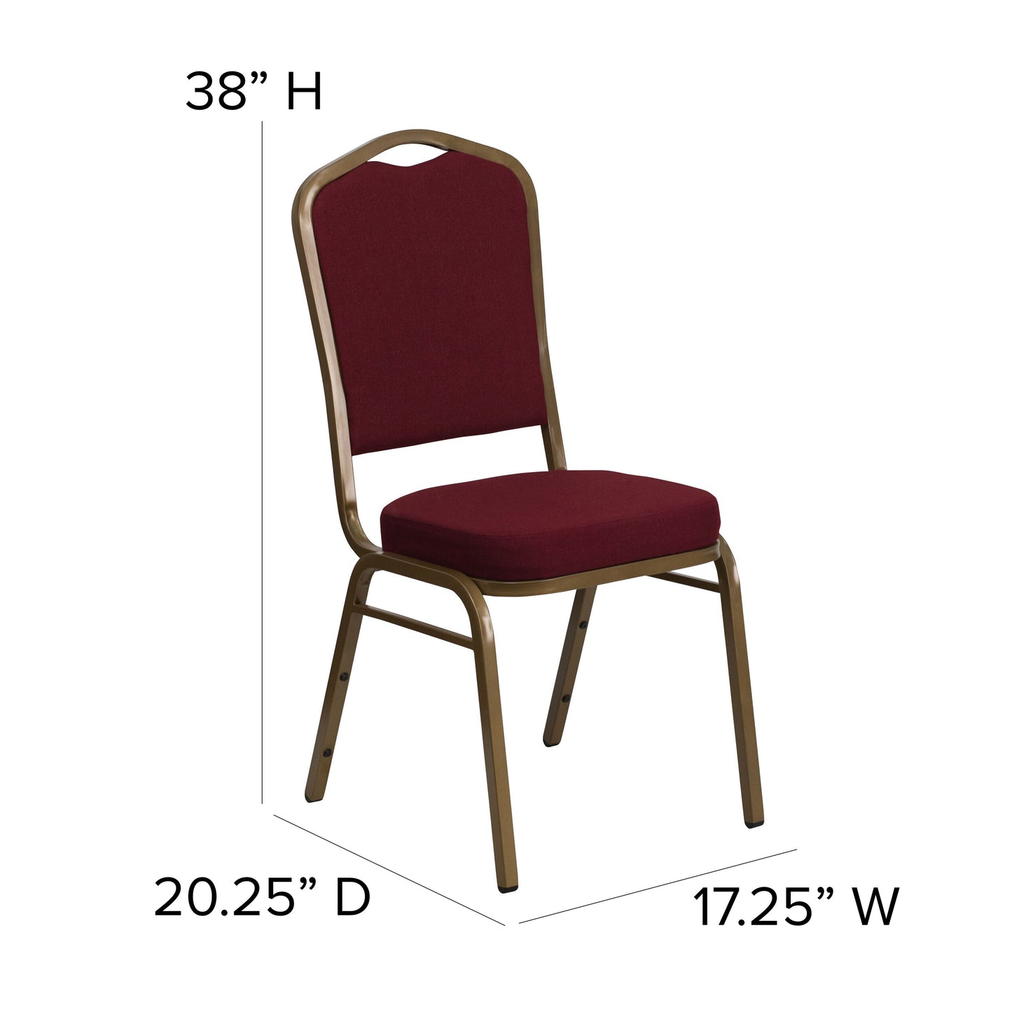 Burgundy Fabric Banquet Chair FD-C01-ALLGOLD-3169-GG