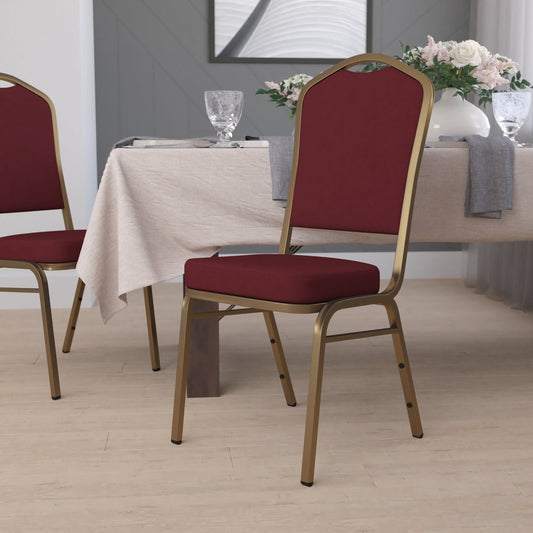 Burgundy Fabric Banquet Chair FD-C01-ALLGOLD-3169-GG