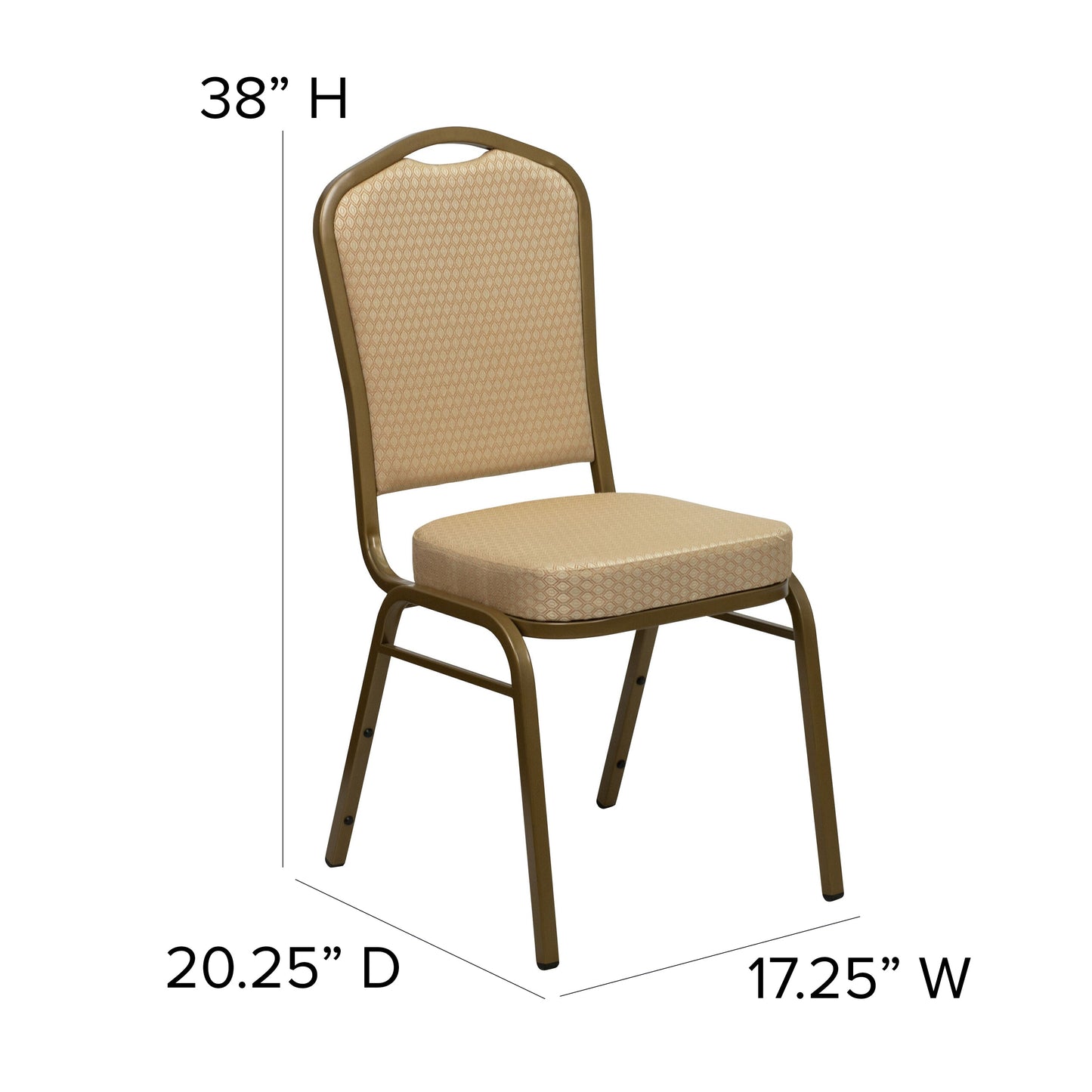 Beige Fabric Banquet Chair FD-C01-ALLGOLD-H20124E-GG