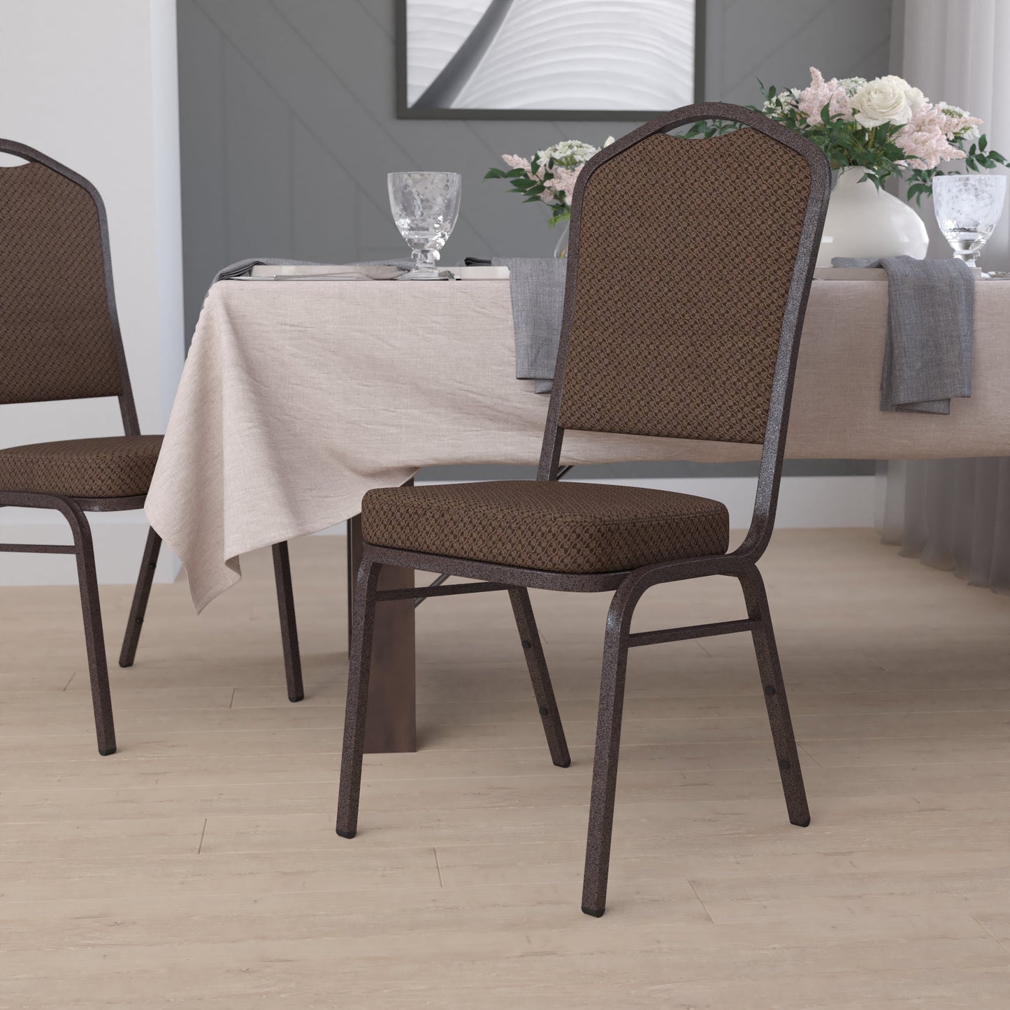 Brown Fabric Banquet Chair FD-C01-COPPER-008-T-02-GG