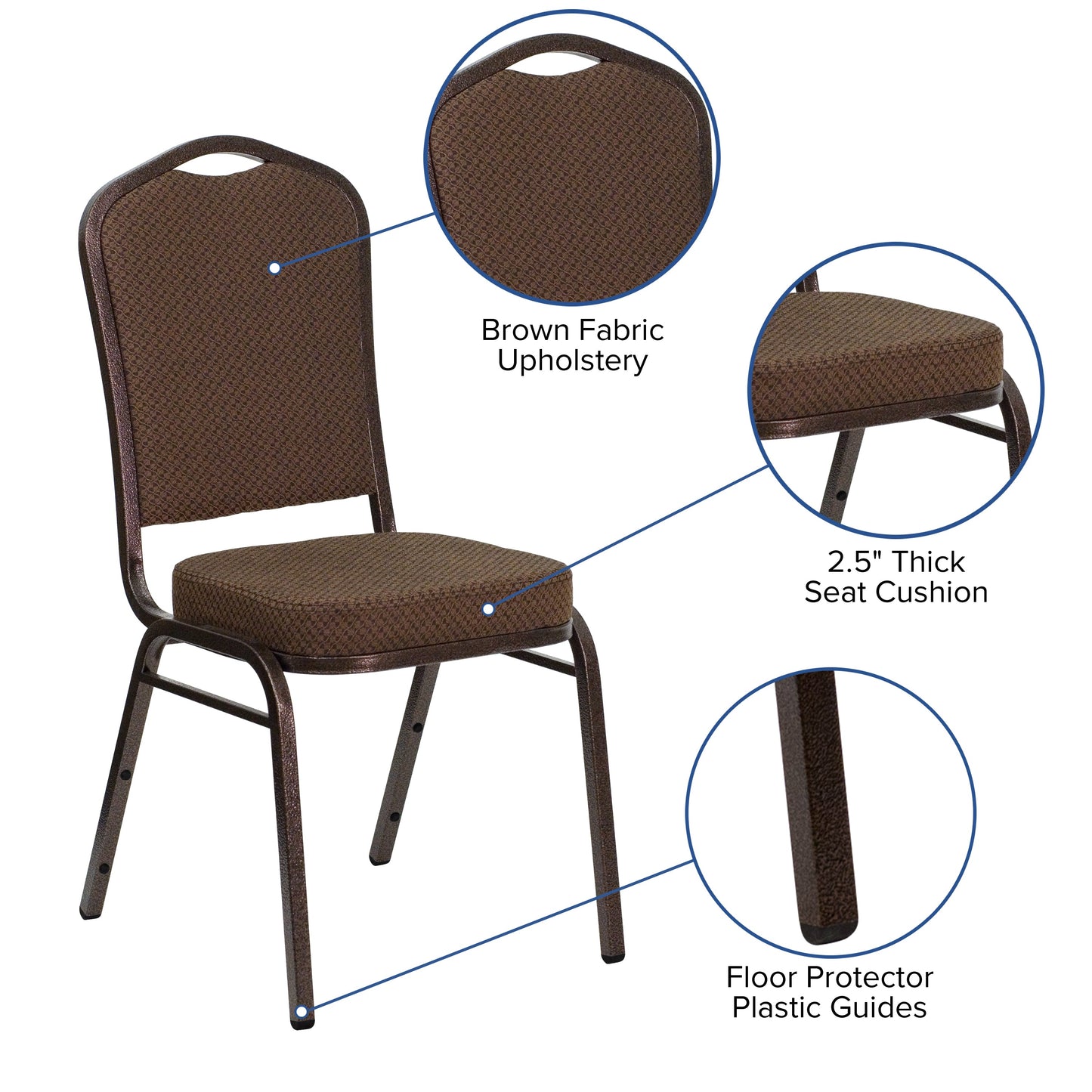 Brown Fabric Banquet Chair FD-C01-COPPER-008-T-02-GG