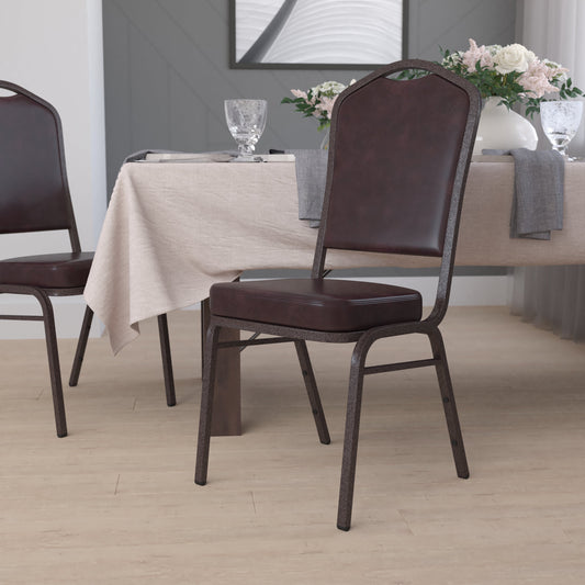 Brown Vinyl Banquet Chair FD-C01-COPPER-BRN-VY-GG