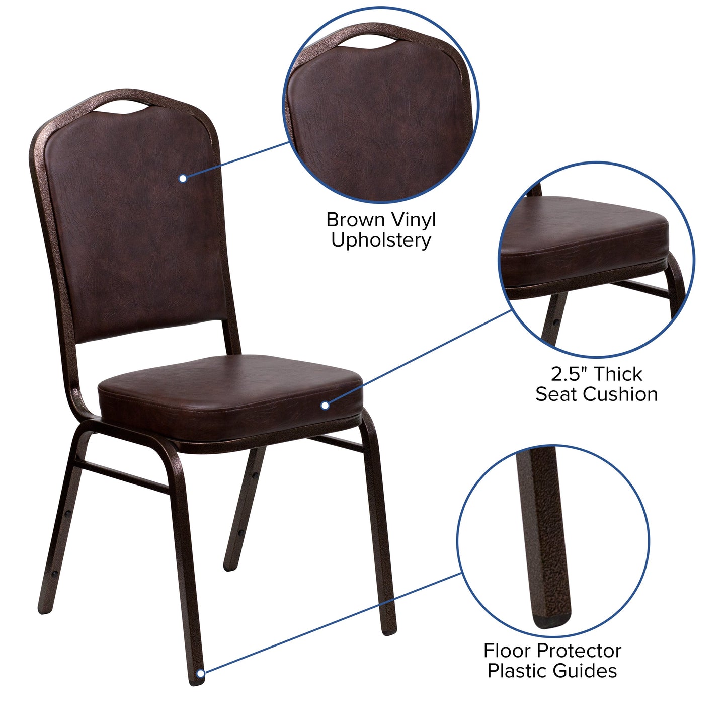 Brown Vinyl Banquet Chair FD-C01-COPPER-BRN-VY-GG