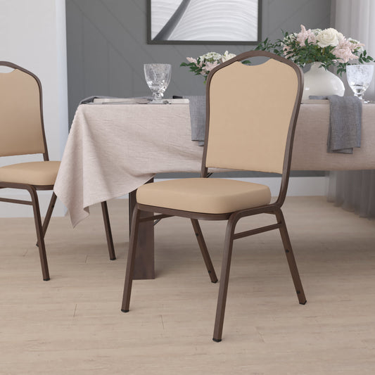 Tan Vinyl Banquet Chair FD-C01-COPPER-TN-VY-GG