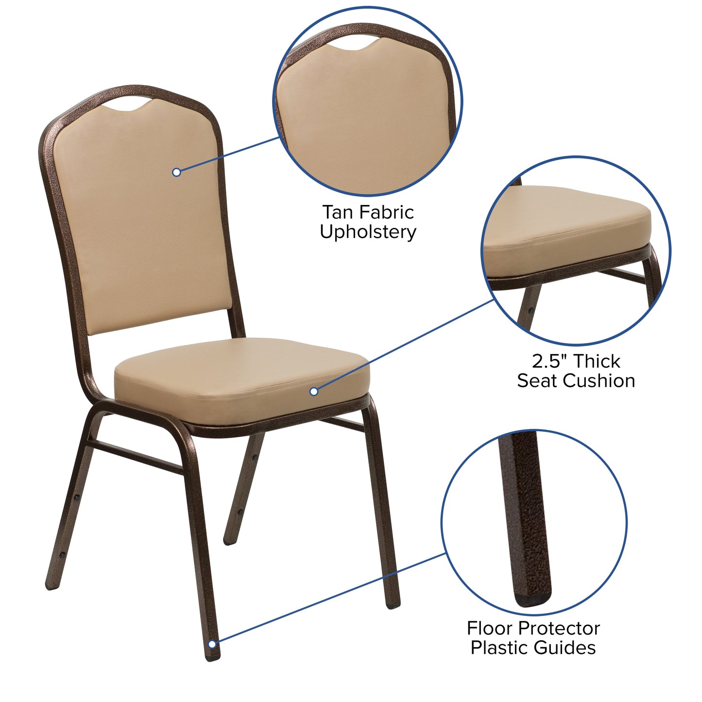 Tan Vinyl Banquet Chair FD-C01-COPPER-TN-VY-GG