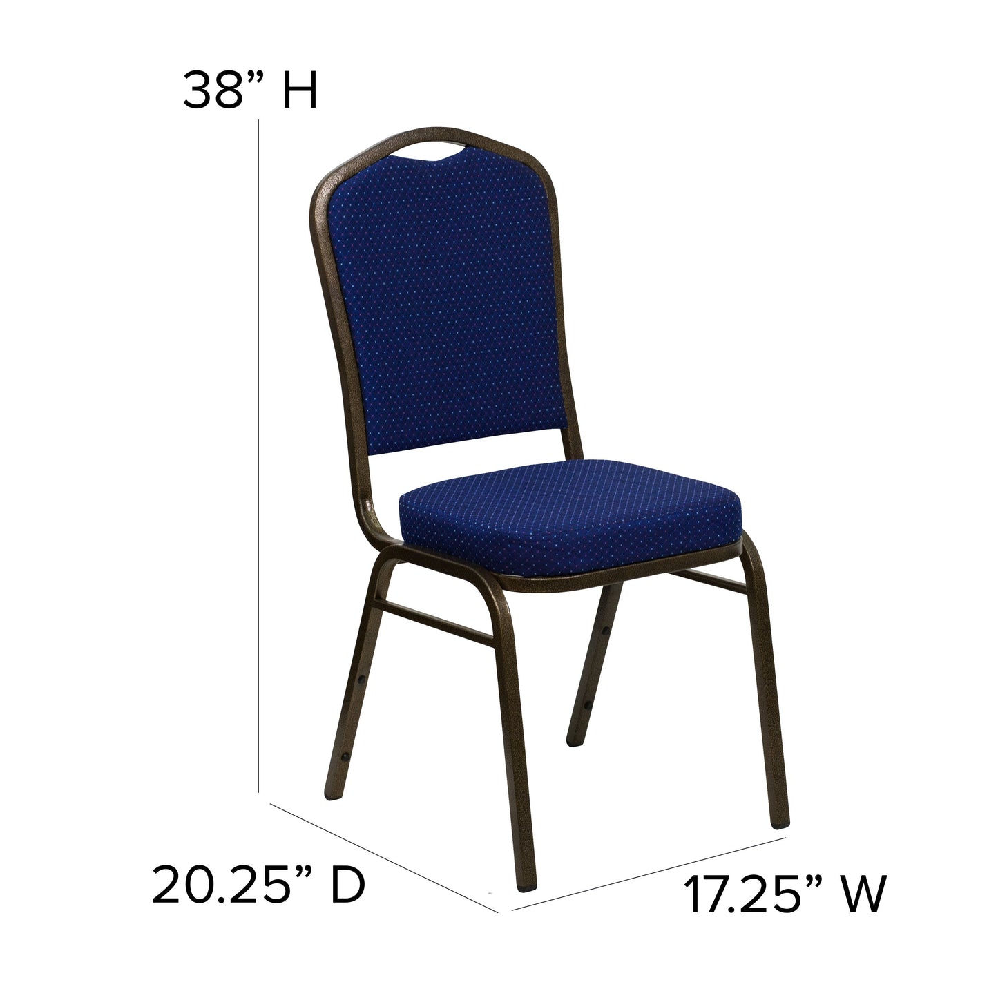 Navy Blue Fabric Banquet Chair FD-C01-GOLDVEIN-208-GG