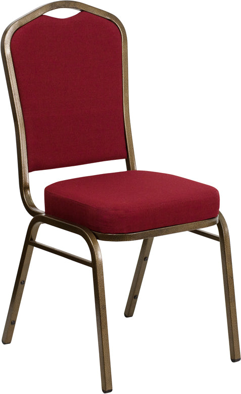 Burgundy Fabric Banquet Chair FD-C01-GOLDVEIN-3169-GG