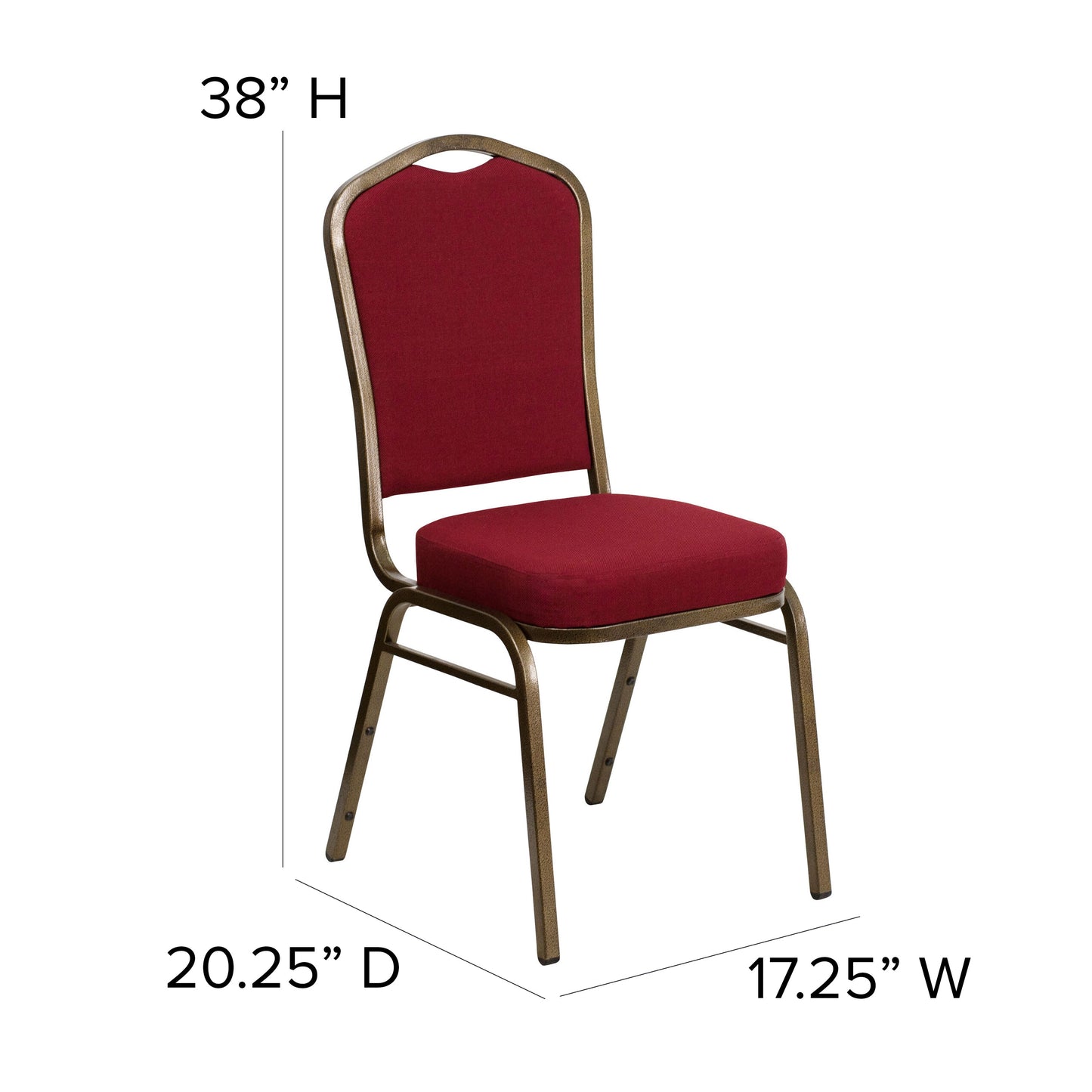 Burgundy Fabric Banquet Chair FD-C01-GOLDVEIN-3169-GG