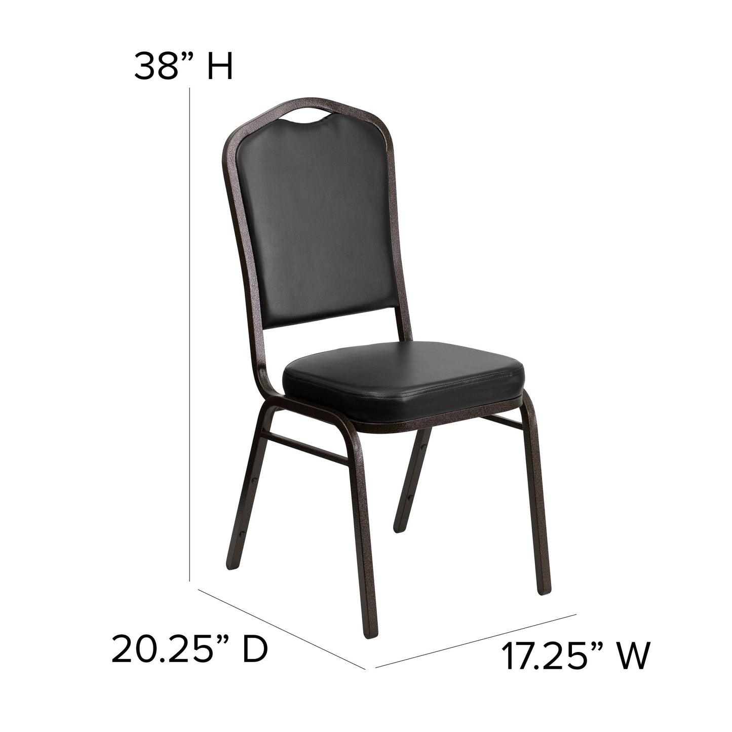 Black Vinyl Banquet Chair FD-C01-GOLDVEIN-BK-VY-GG