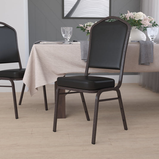 Black Vinyl Banquet Chair FD-C01-GOLDVEIN-BK-VY-GG