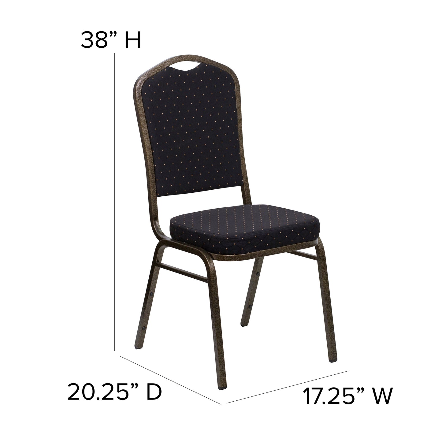 Black Fabric Banquet Chair FD-C01-GOLDVEIN-S0806-GG