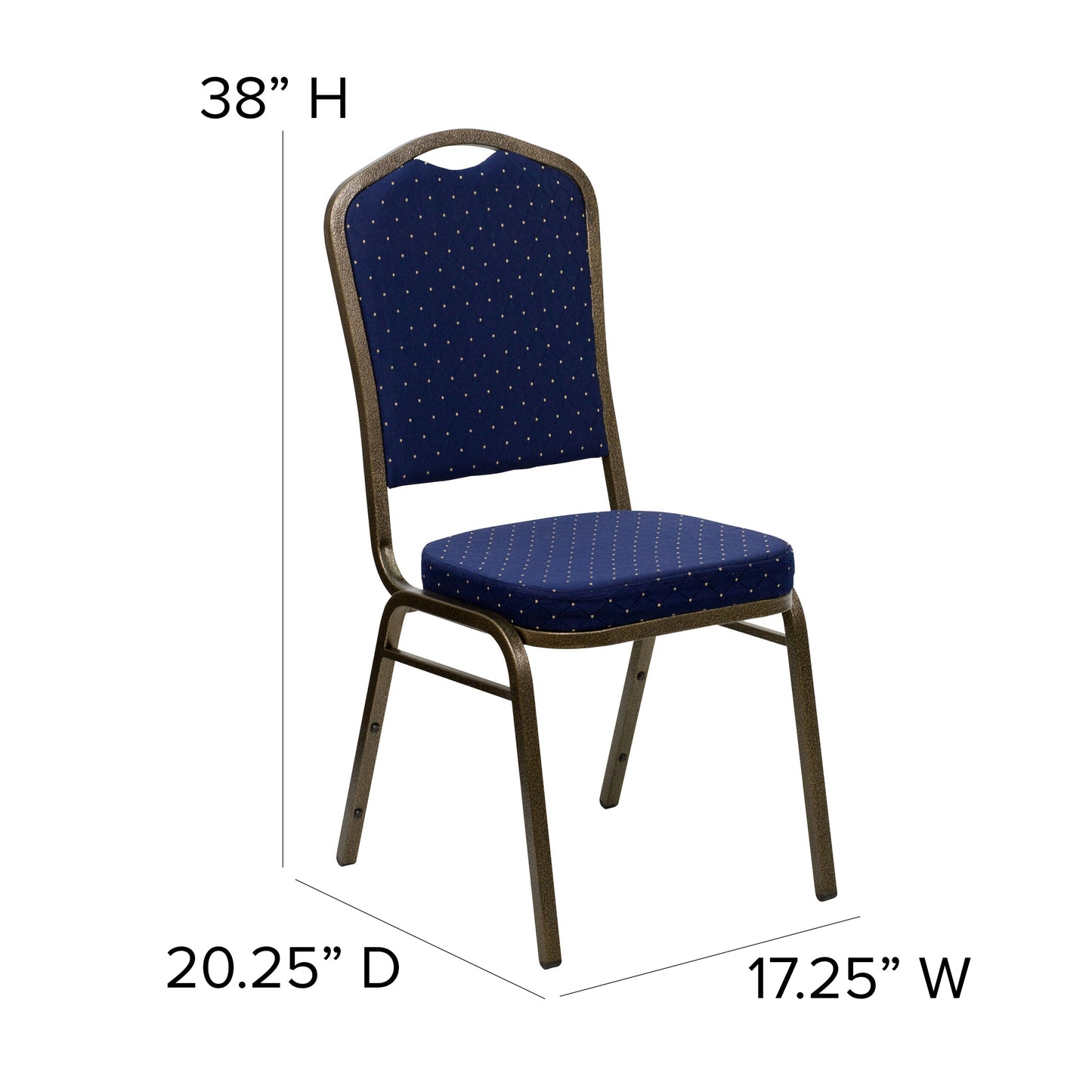 Navy Blue Fabric Banquet Chair FD-C01-GOLDVEIN-S0810-GG