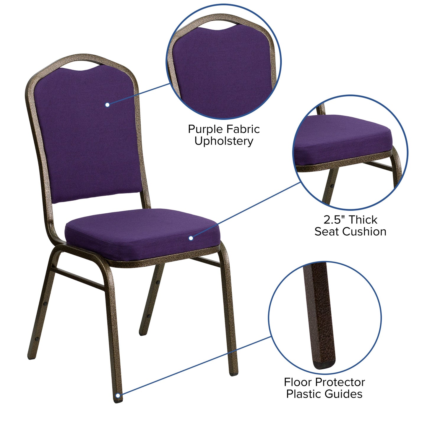 Purple Fabric Banquet Chair FD-C01-PUR-GV-GG