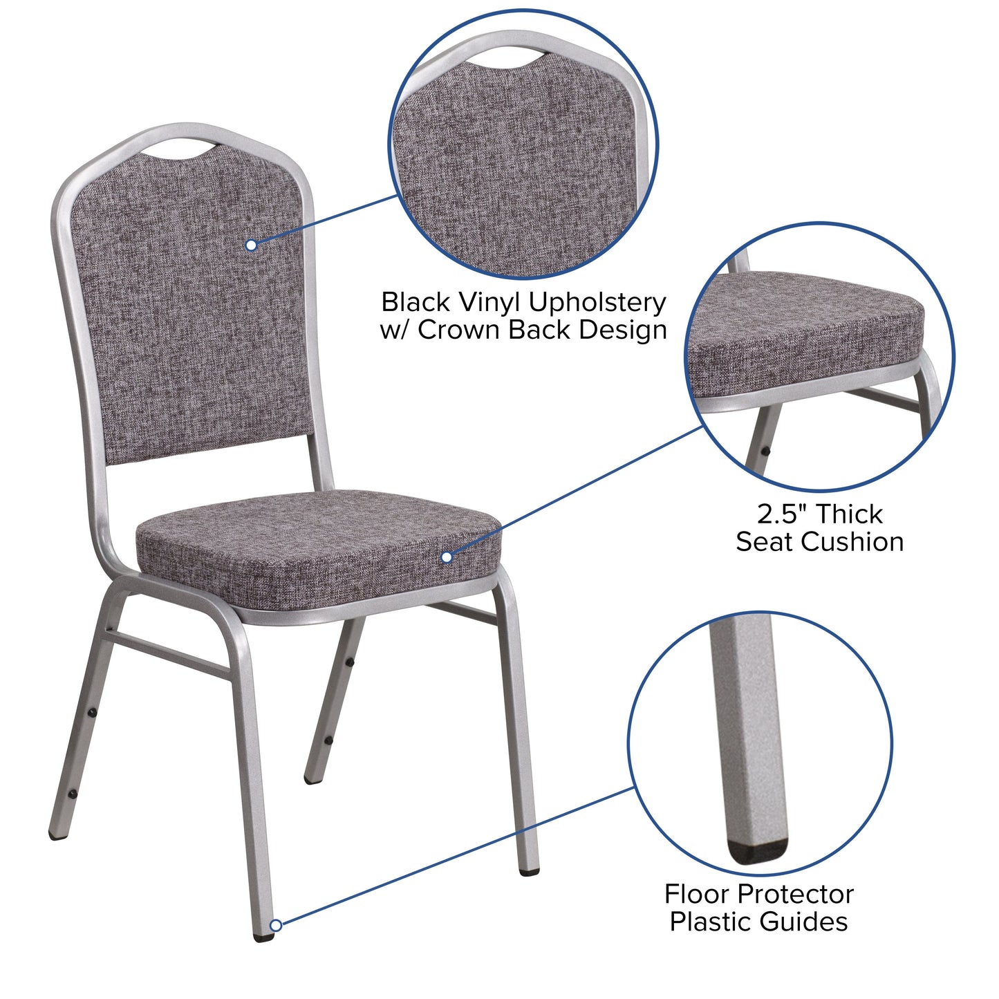 Gray Fabric Banquet Chair FD-C01-S-12-GG