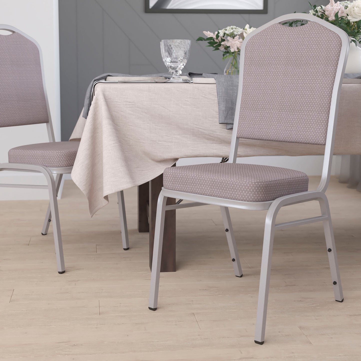 Gray Fabric Banquet Chair FD-C01-S-6-GG