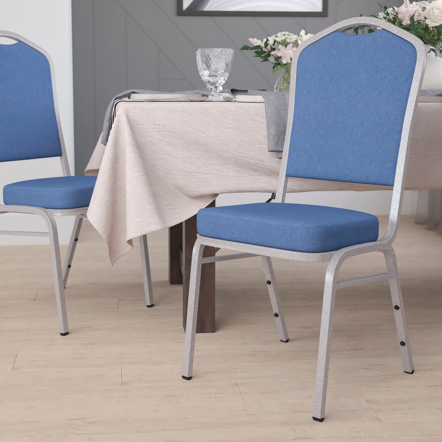 Blue Fabric Banquet Chair FD-C01-S-7-GG