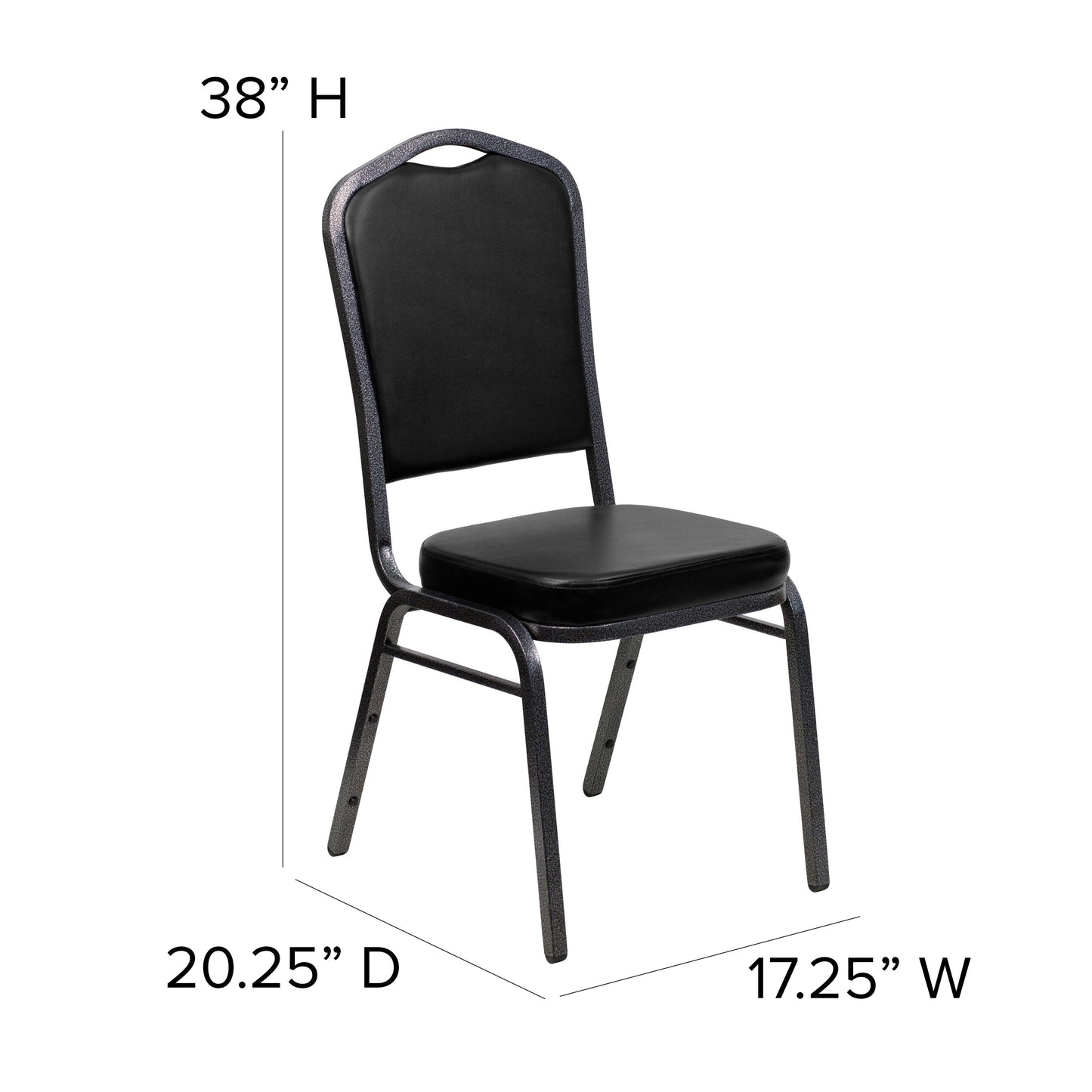 Black Vinyl Banquet Chair FD-C01-SILVERVEIN-BK-VY-GG