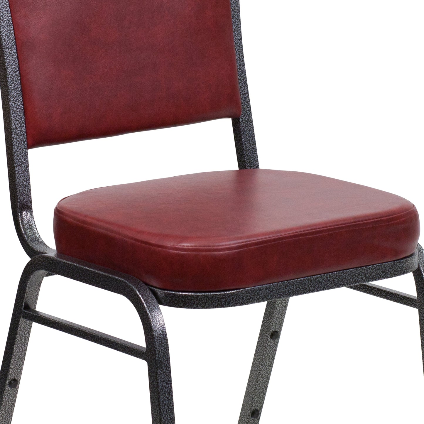 Burgundy Vinyl Banquet Chair FD-C01-SILVERVEIN-BURG-VY-GG