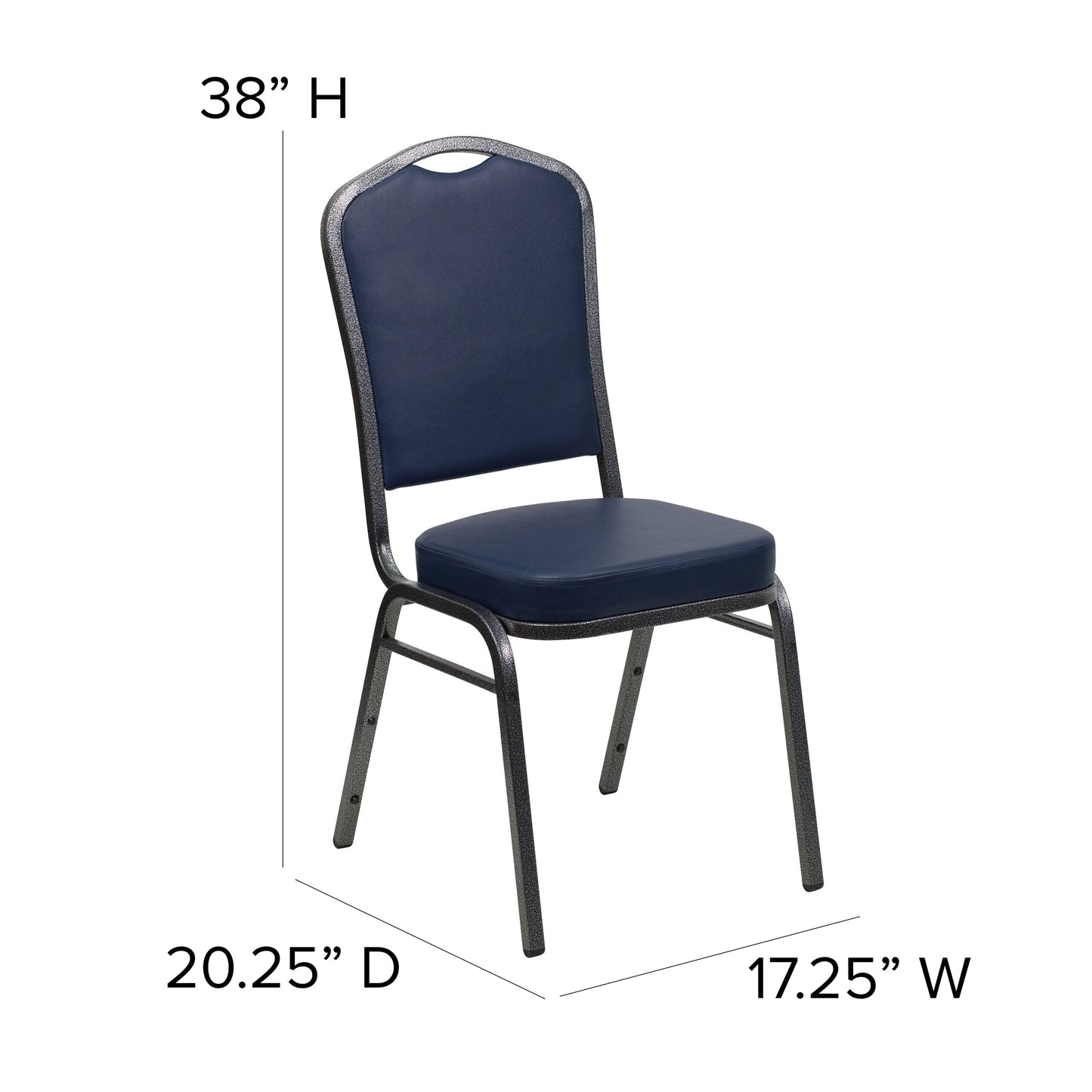 Navy Vinyl Banquet Chair FD-C01-SILVERVEIN-NY-VY-GG