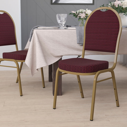 Burgundy Fabric Banquet Chair FD-C03-ALLGOLD-EFE1679-GG