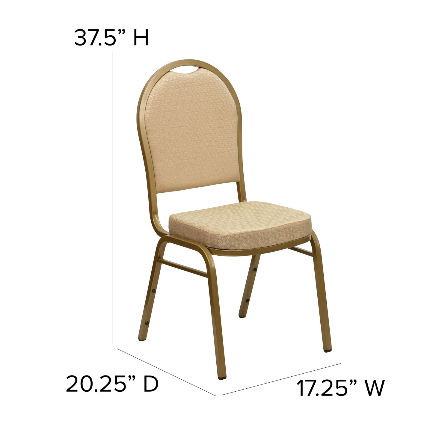 Beige Fabric Banquet Chair FD-C03-ALLGOLD-H20124E-GG