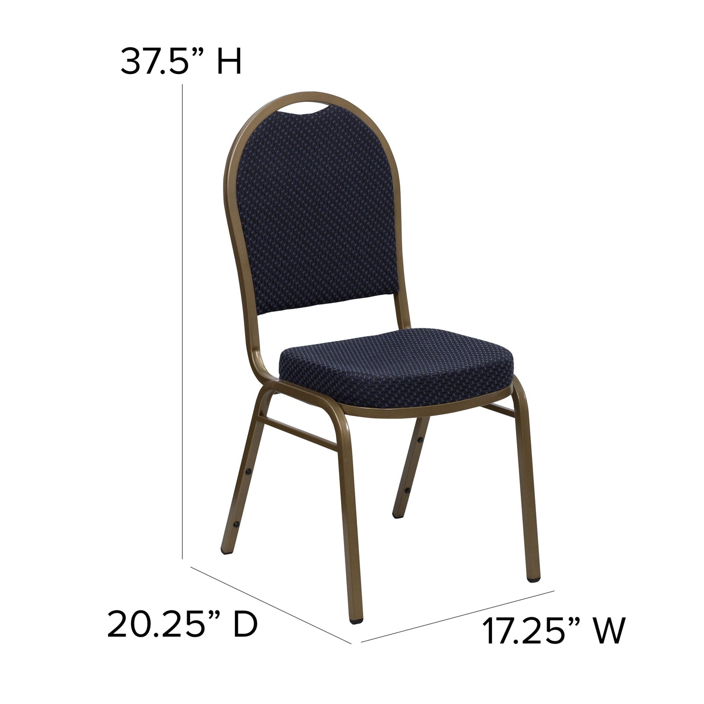 Navy Fabric Banquet Chair FD-C03-ALLGOLD-H203774-GG