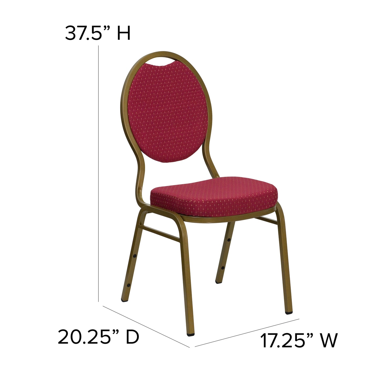 Burgundy Fabric Banquet Chair FD-C04-ALLGOLD-2804-GG