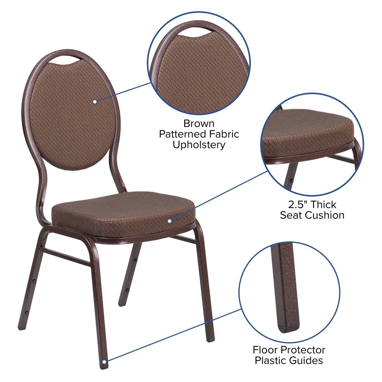 Brown Fabric Banquet Chair FD-C04-COPPER-008-T-02-GG