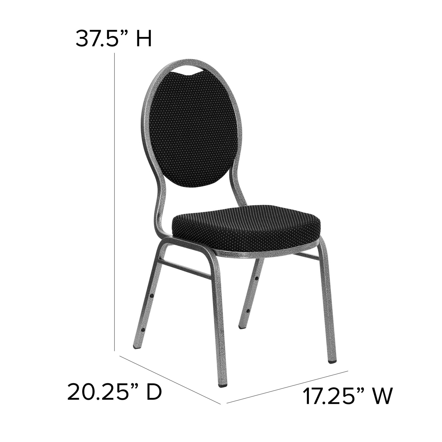 Black Fabric Banquet Chair FD-C04-SILVERVEIN-S076-GG