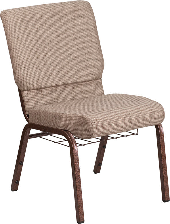 Beige Fabric Church Chair FD-CH02185-CV-BGE1-BAS-GG