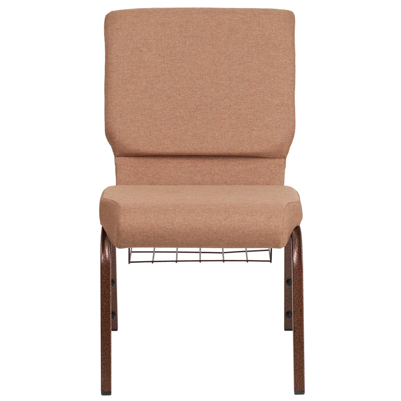 Caramel Fabric Church Chair FD-CH02185-CV-BN-BAS-GG