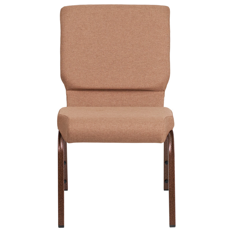 Caramel Fabric Church Chair FD-CH02185-CV-BN-GG