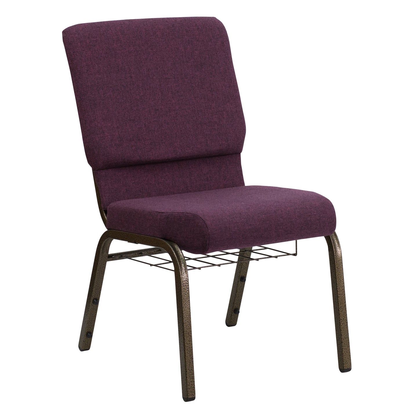 Plum Fabric Church Chair FD-CH02185-GV-005-BAS-GG