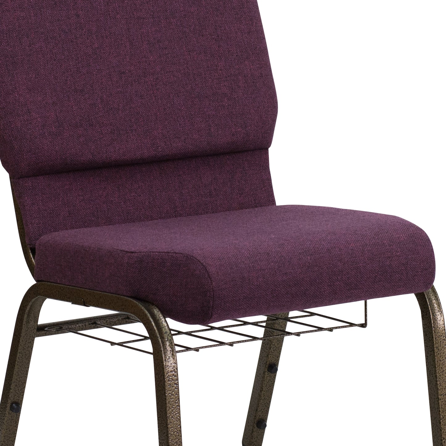 Plum Fabric Church Chair FD-CH02185-GV-005-BAS-GG