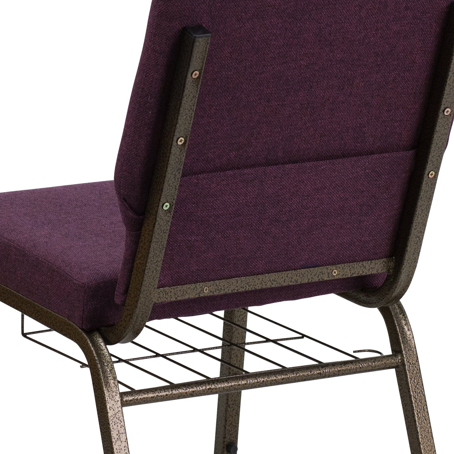 Plum Fabric Church Chair FD-CH02185-GV-005-BAS-GG